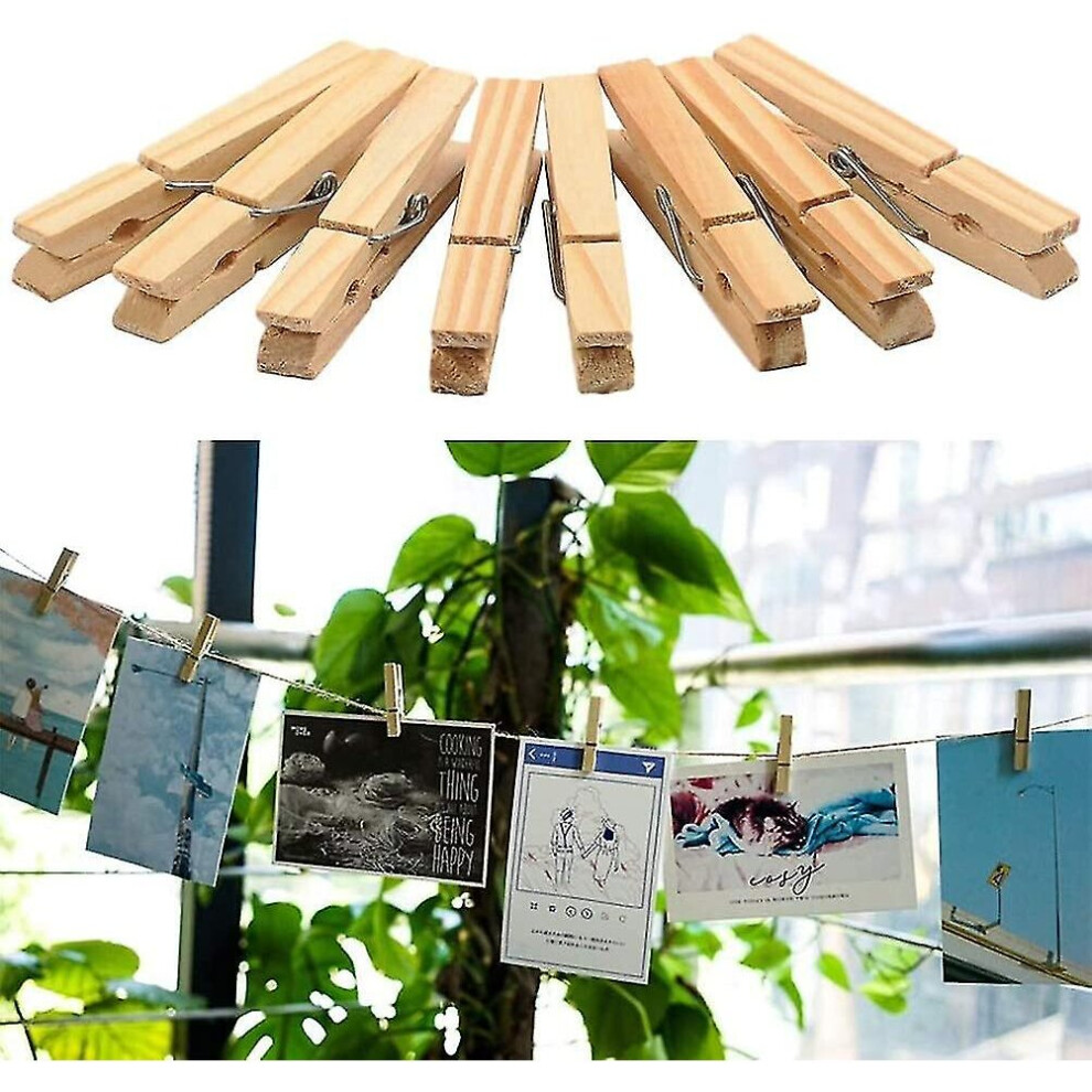 100 Pcs Large Wood Clothespins 7.2cm Natural Clothes Pins Photo Wooden Pegs Clips For Diy Gift