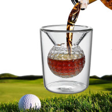Golf Whiskey Glass, Golf Whiskey Glasses For Men, Golf Gifts For Mens Golfers, Whiskey Glass With Golf Ball Shape Embedded
