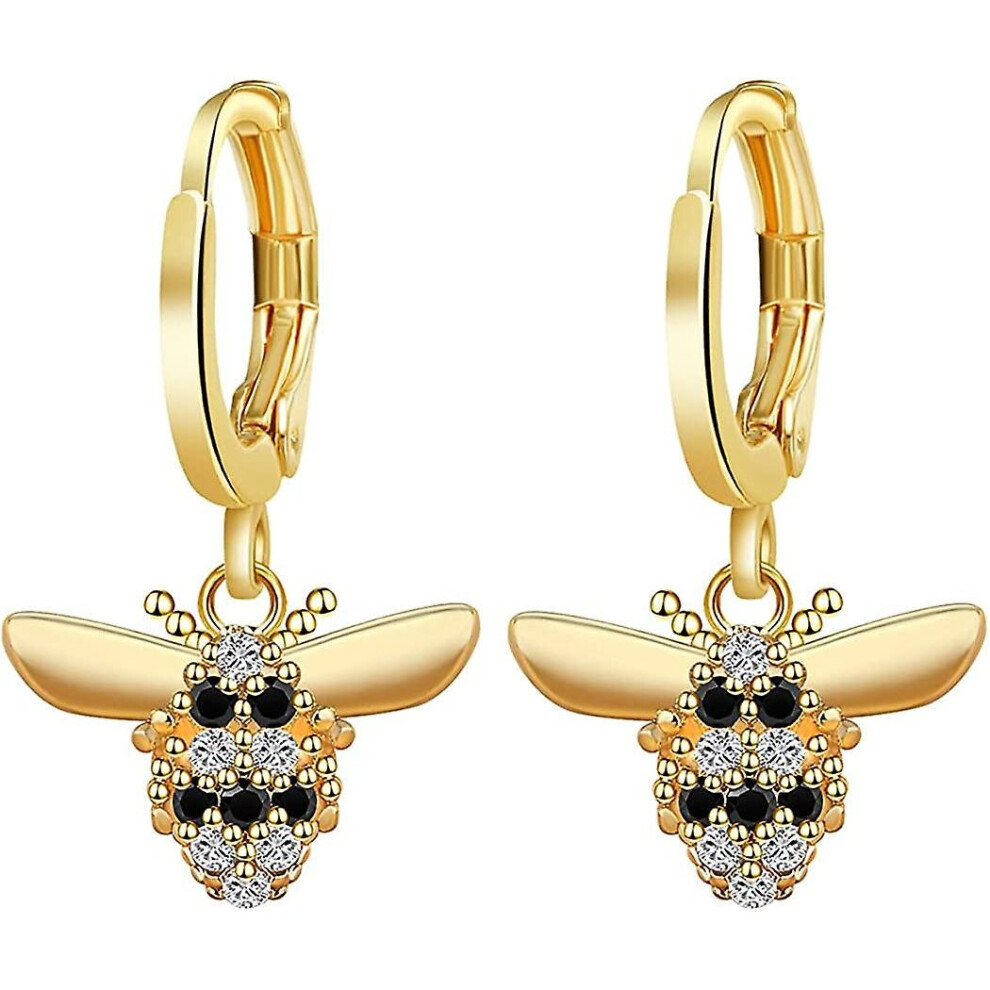 Dainty Bee Hoop Earrings, Honey Bumble Bee Earrings Insect Jewellry, A Jewellry Gift For Women Yellow,Not,Specified