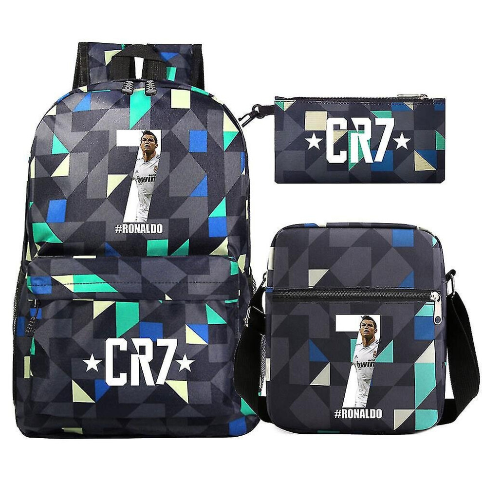 Ronaldo Cr7 Football Backpack Set - 3pcs, School Bags For Girls