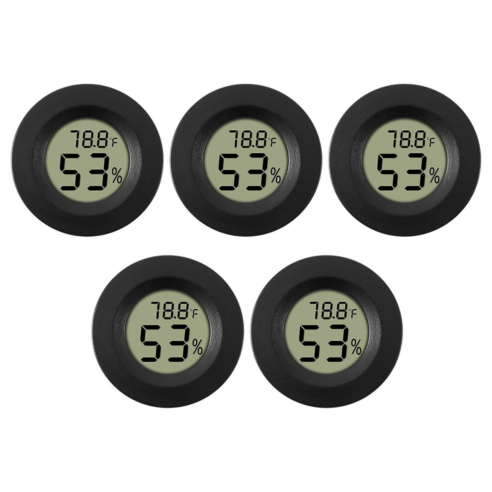 5-pack Hygrometer Thermometer Digital Lcd Monitor Humidity Meter Gauge For Humidifiers Dehumidifiers
