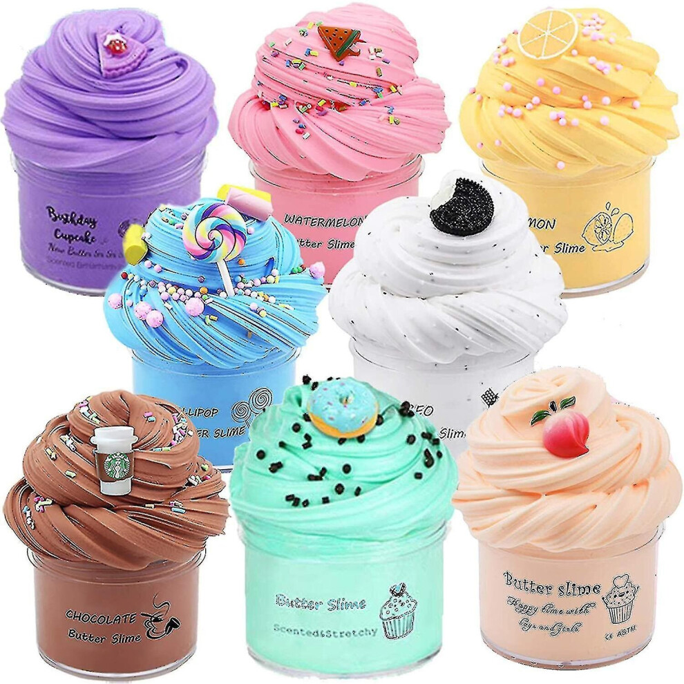 ( 8Pcs) 8 Pack Butter Slime Kit, Stress Relief Toys For Girl Boys 70Ml Pink