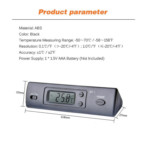 Mini Thermometer Electronic Digital Car Thermometer Indoor Outdoor Multi-Function Thermometer Time 1