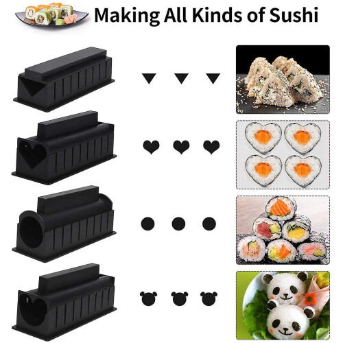 Sushi Making Kit Sushi Maker 12 Pcs Plastic Premium Set Sushi Tool Set Sushi Rice Roll 1