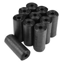 10 Rolls/150pcs Plastic Pet Dog Waste Bags 33 * 22cm Durable Trash Cleaning Bag Black