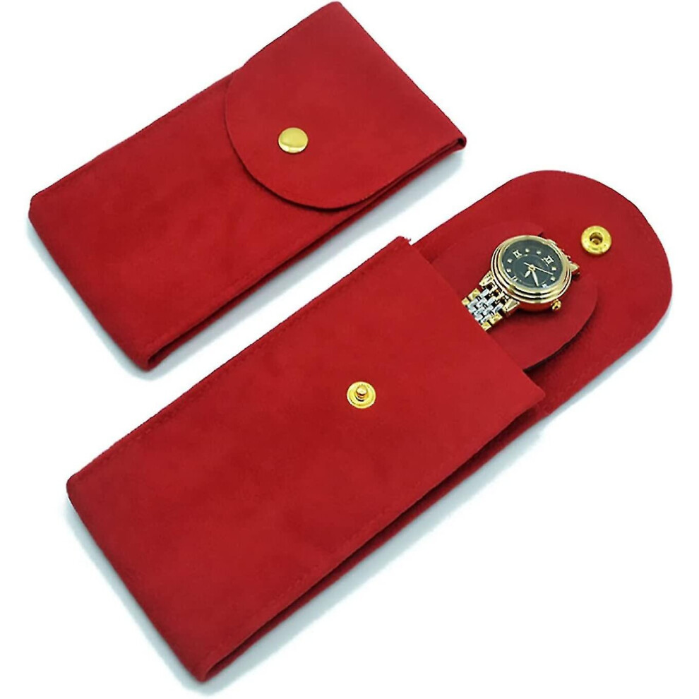 Watch Pouch, Watch Roll, Watch Travel Case For Men And Women Portable Velvet Watch Pouch