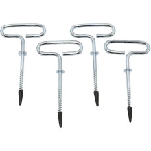 Outdoor Camping Tent Threaded Peg Ice Fishing Shelter Stake Nail Tent Fixer Accessory4pcs Silver