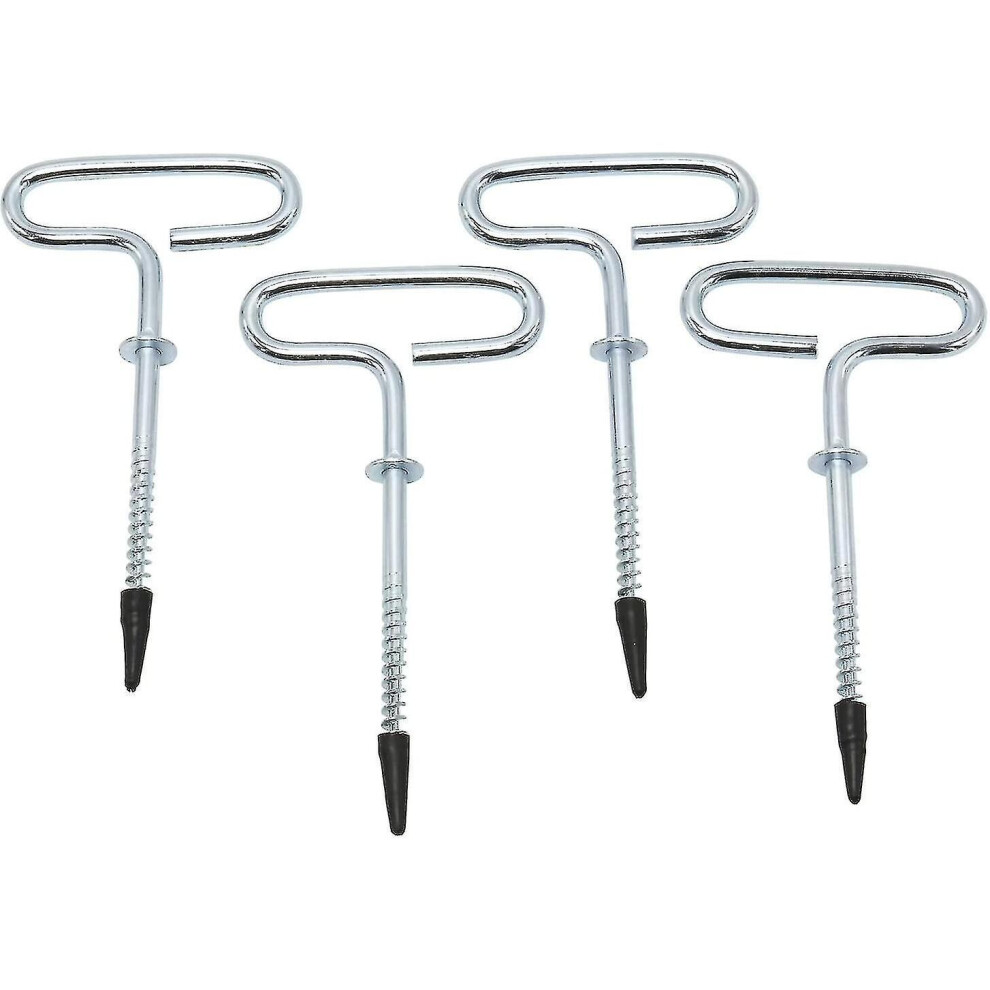 Outdoor Camping Tent Threaded Peg Ice Fishing Shelter Stake Nail Tent Fixer Accessory4pcs Silver