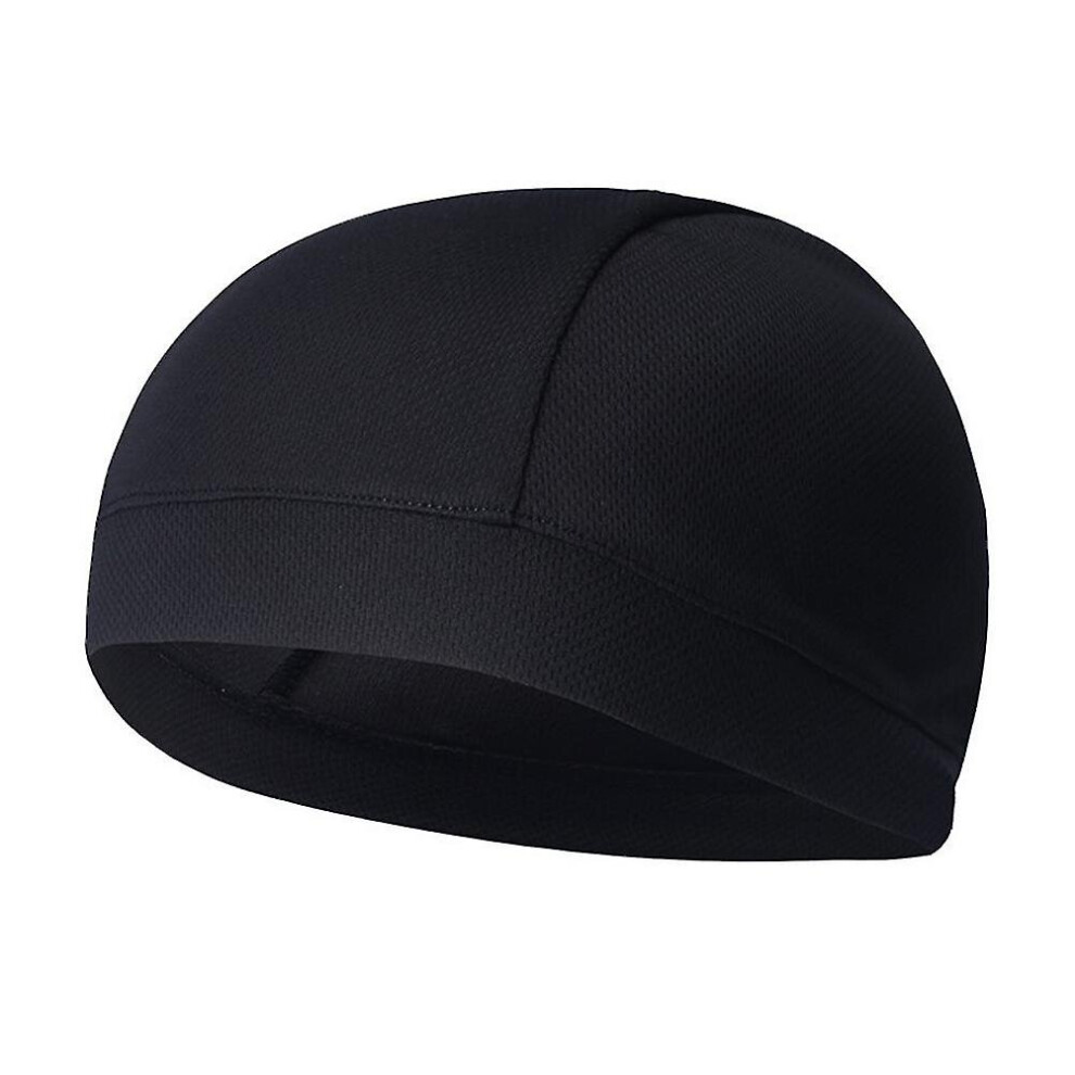 Skull Cap Quick Dry Sports Sweat Beanie High Elasticity Cycling Caps Headband Sweatband For Man Woman (Black) Black