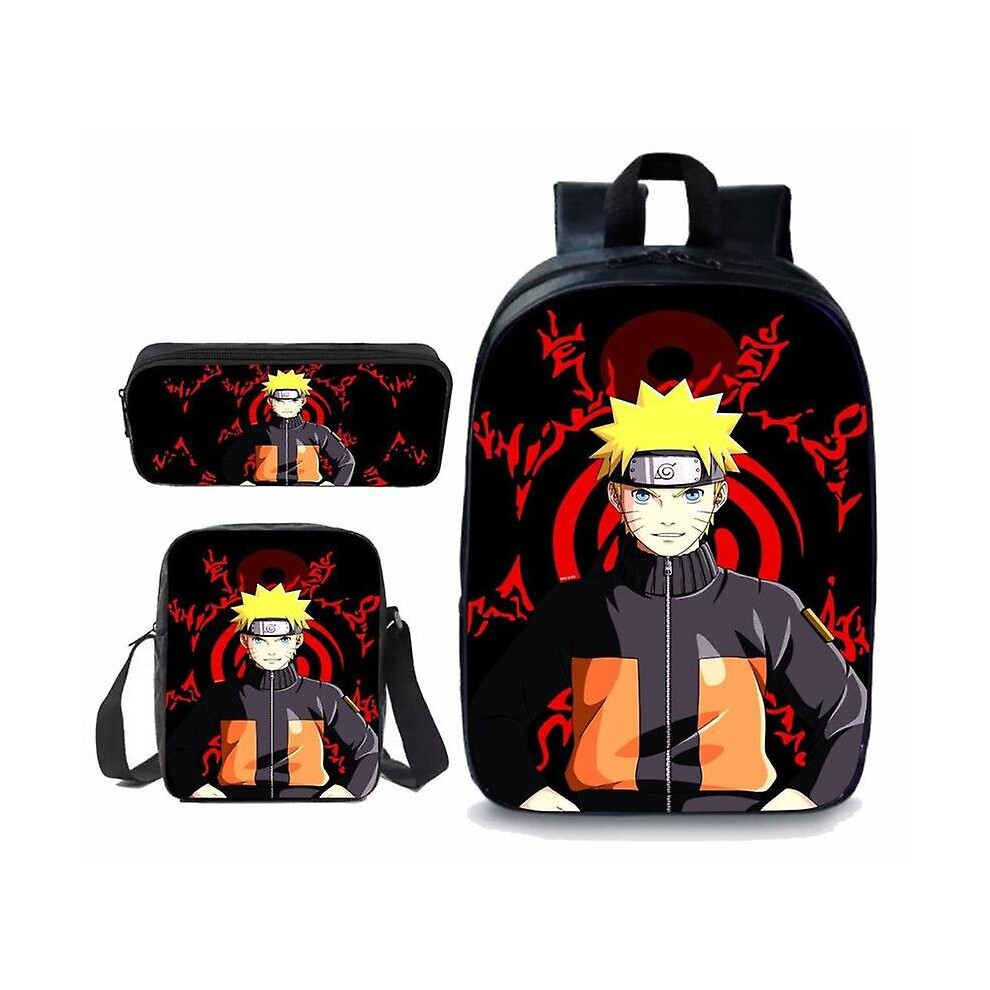 Naruto Peripheral Student School Bag Cartoon Anime Backpack Shoulder Bag Pencil Case