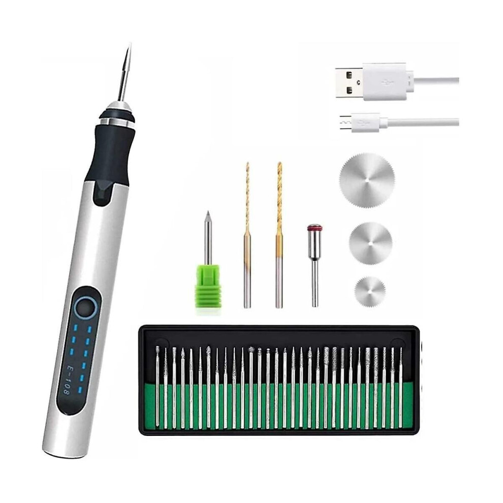 Usb Customizer Professional Engraving Pen 30 Bits, Rechargeable Engraving Pen Cordless, Engraver To