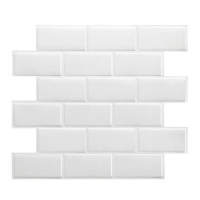Self Adhesive Wall Tiles Peel And Stick Wall Tiles, 3d Subway Tiles On Kitchen And Bathroom Tiles (5 Sheets - White)