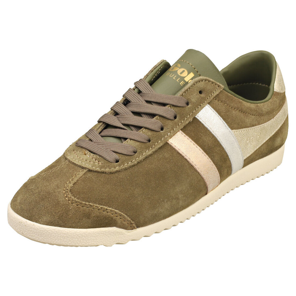 Gola Bullet Mirror Trident Womens Fashion Trainers in Khaki Silver - 3 UK