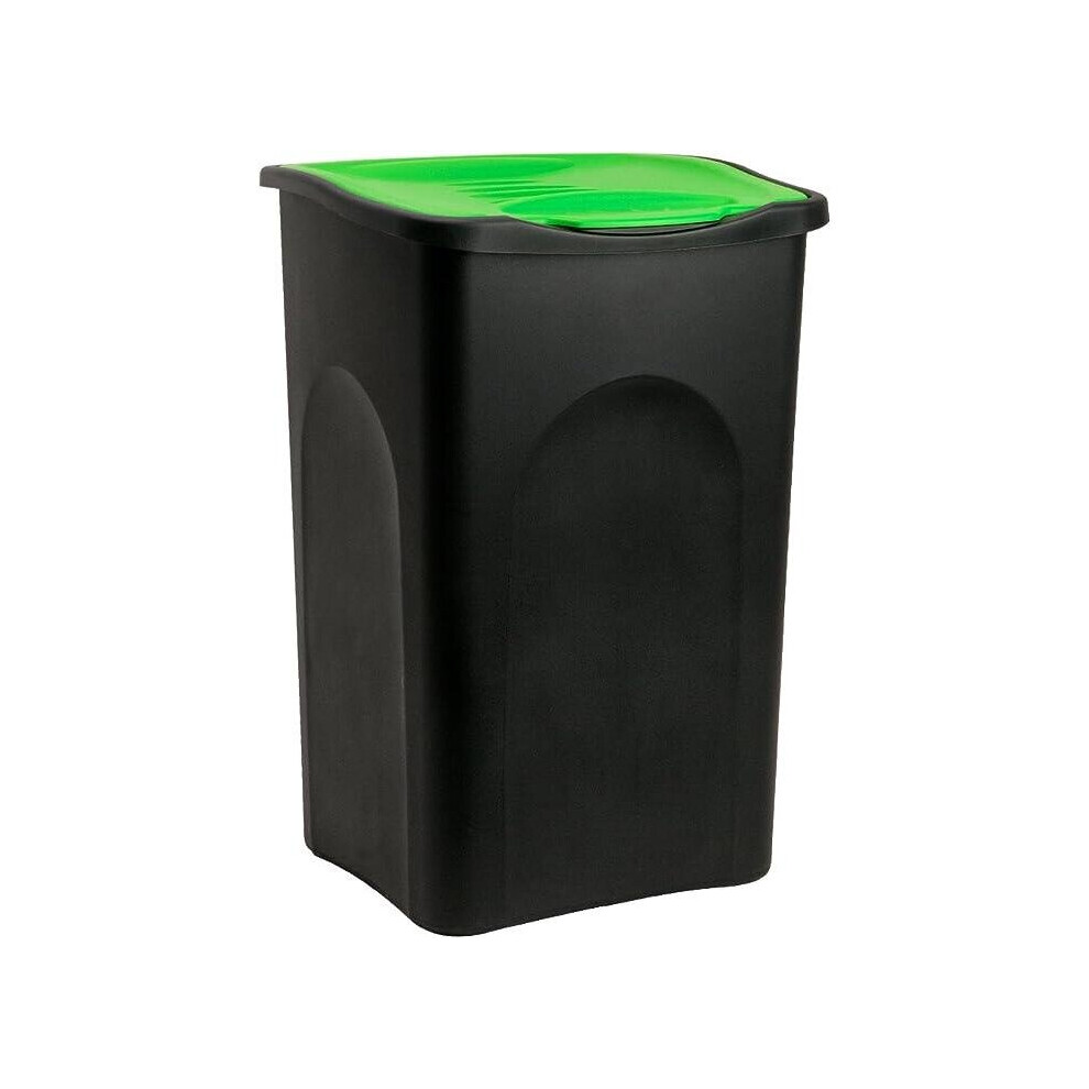 Photos - Waste Bin Stefanplast Ecogreen Bin Lt. 50  (Black Body + Green Lid)