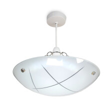 Linear Glass Ceiling Uplighter Pendant Shade Easy Fit - White & Clear