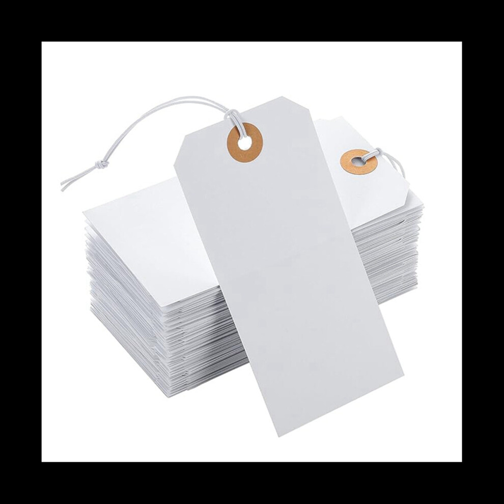 100 Perforated Cotton Elastic Line Hang Tags Card Card Label Listing