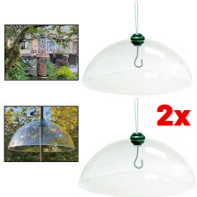 (2PC) Squirrel Proof Baffle Protection Wild Bird Feeders Clear Dome Hanging Guard