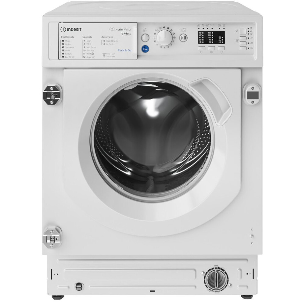 Indesit White Push&Go Bi Wdil 861485 Uk 8/6Kg Integrated Washer Dryer - Image 8
