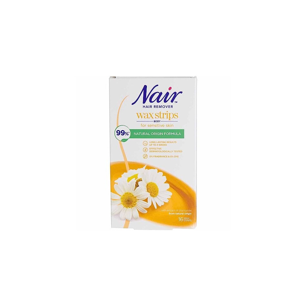 Naire 16 Nair Body Wax Strips Hair Remover For Legs & Body Camomile Extract