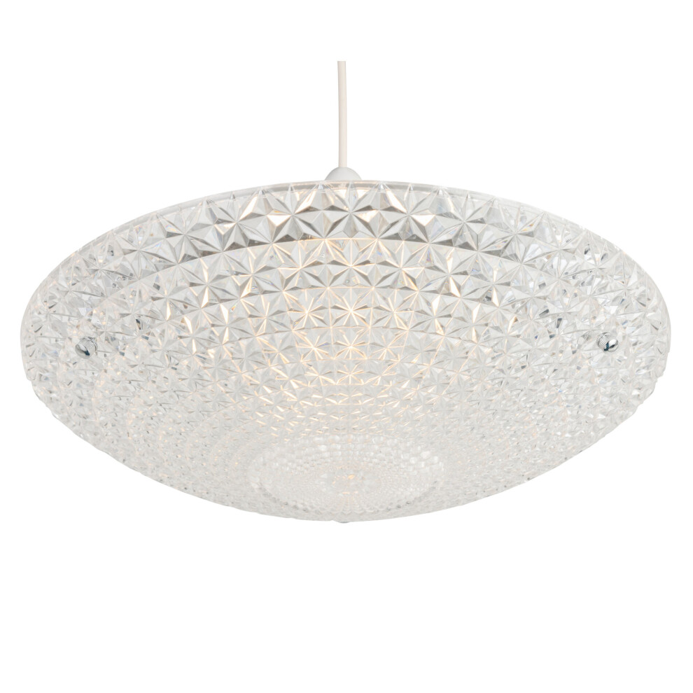 Crystal Glass Ceiling Uplighter Pendant Shade Easy Fit - Glass Effect