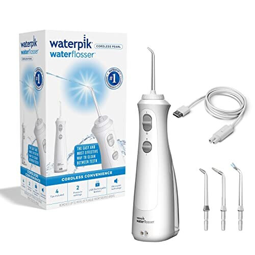 Waterpik Cordless Pearl Water Flosser, Electric Dental Flosser, Rechargeable Dental Plaque
