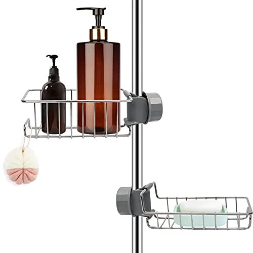 2Pcs Shower Caddies No Drill, Stainless Steel Bathroom Accessories