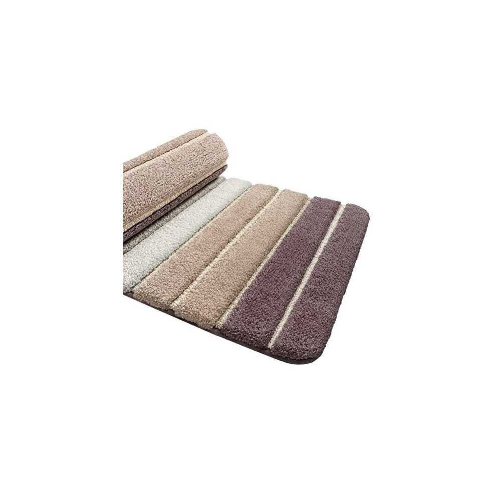 DEXI Bath Mat 40 x 60 cm Non-Slip Bathroom Mat Super Absorbent Water, Machine-Washable, Microfiber Absorbent Bathroom Floor Mat, Beige