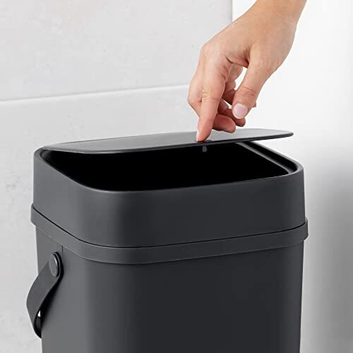 Navaris Small Bathroom Bin 12L Touch Top Bin Cosmetic Rubbish Waste