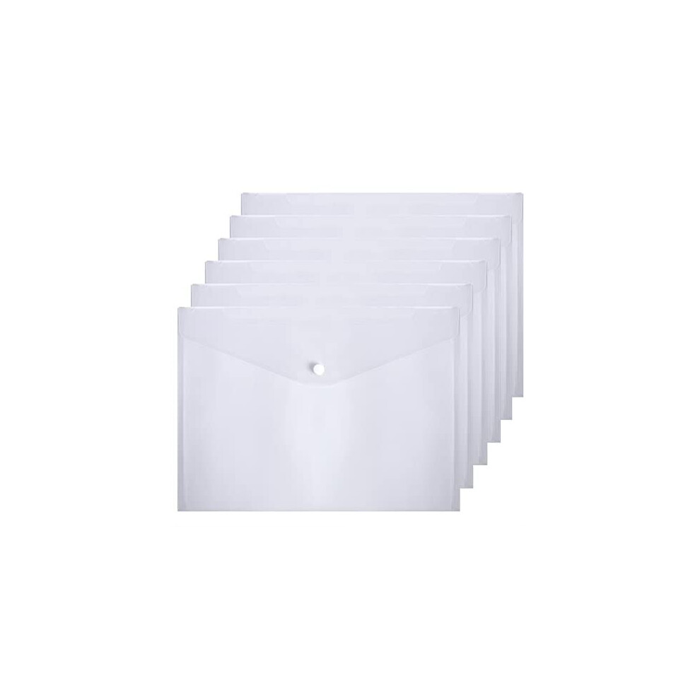 Plastic Wallets A4 Clear Folders Document Files Popper Wallets with Button 36 Pack