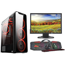 Fast Gaming PC Bundle:INTEL CORE i3/8GB RAM/500GB HDD + 128GB SSD/GT730 2GB/WINDOWS 10/6 FANS RED