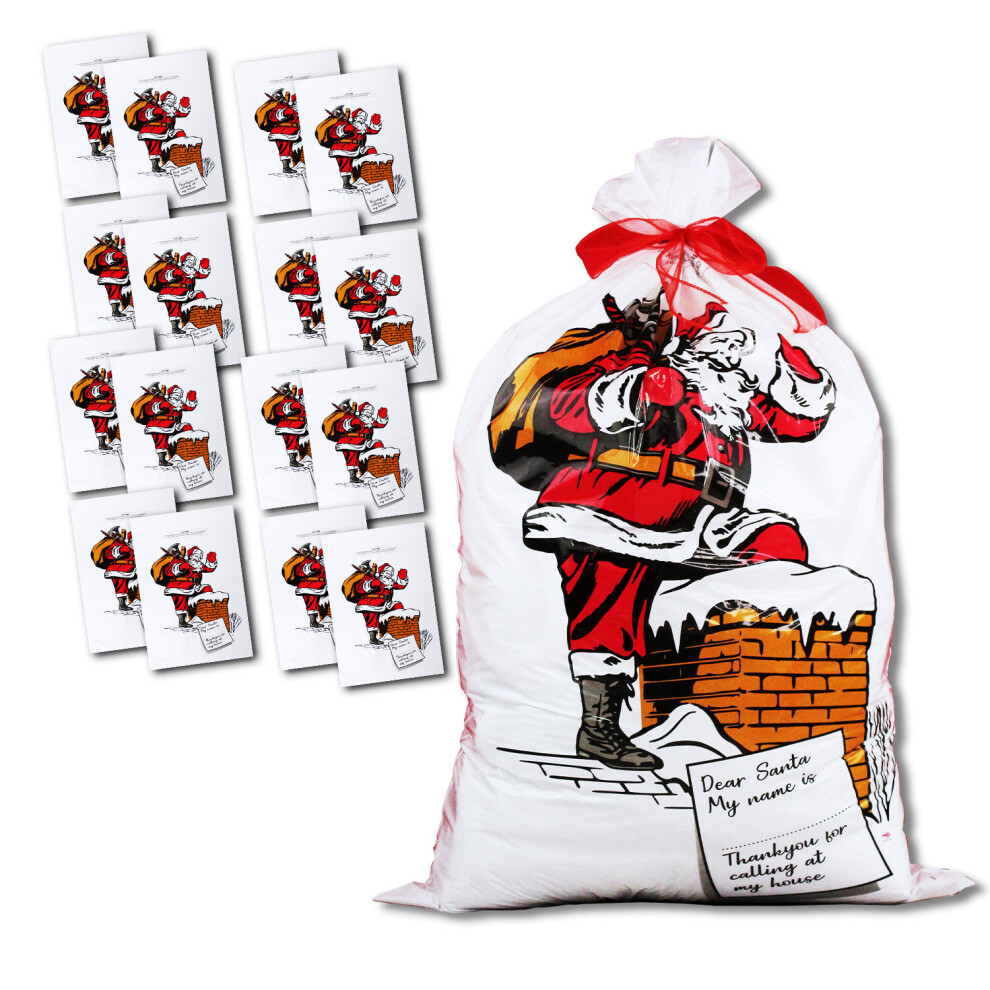 (Pack of 16) Giant Santa Sacks Stocking Jumbo Father Christmas Large Xmas Gift Present Bag