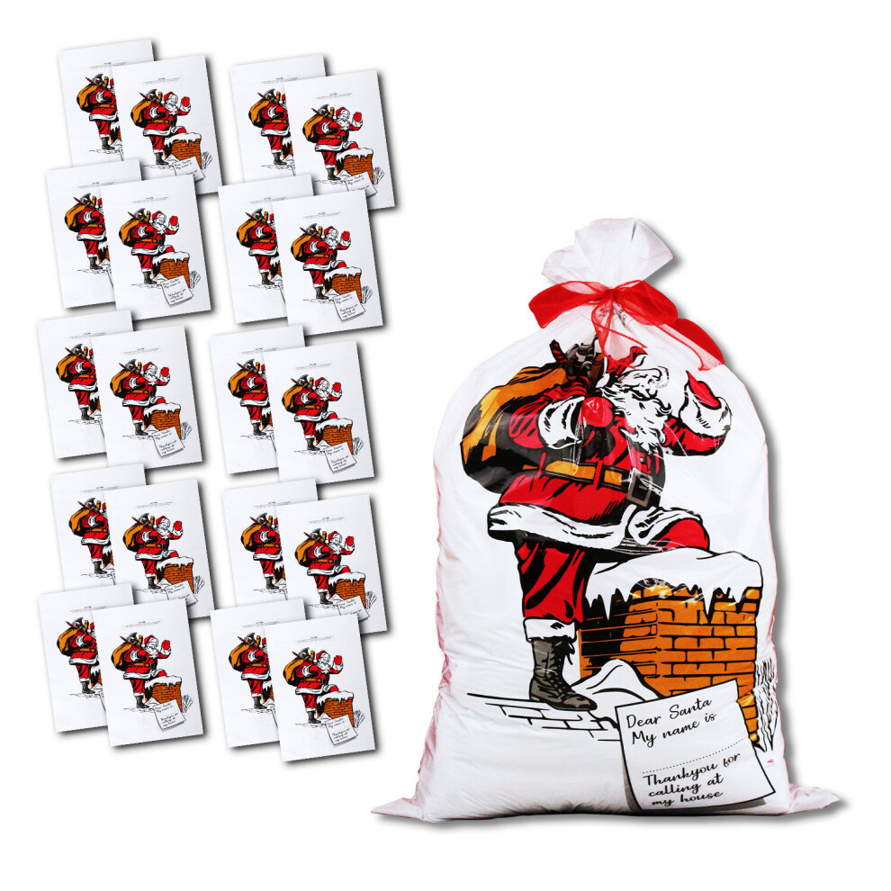 (Pack of 20) Giant Santa Sacks Stocking Jumbo Father Christmas Large Xmas Gift Present Bag