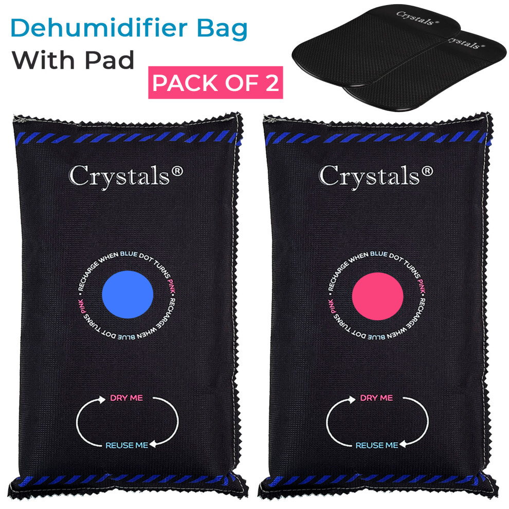 2x1kg Car Home Dehumidifier Large Dry Bag Moisture Killer Absorber Pad Reusable