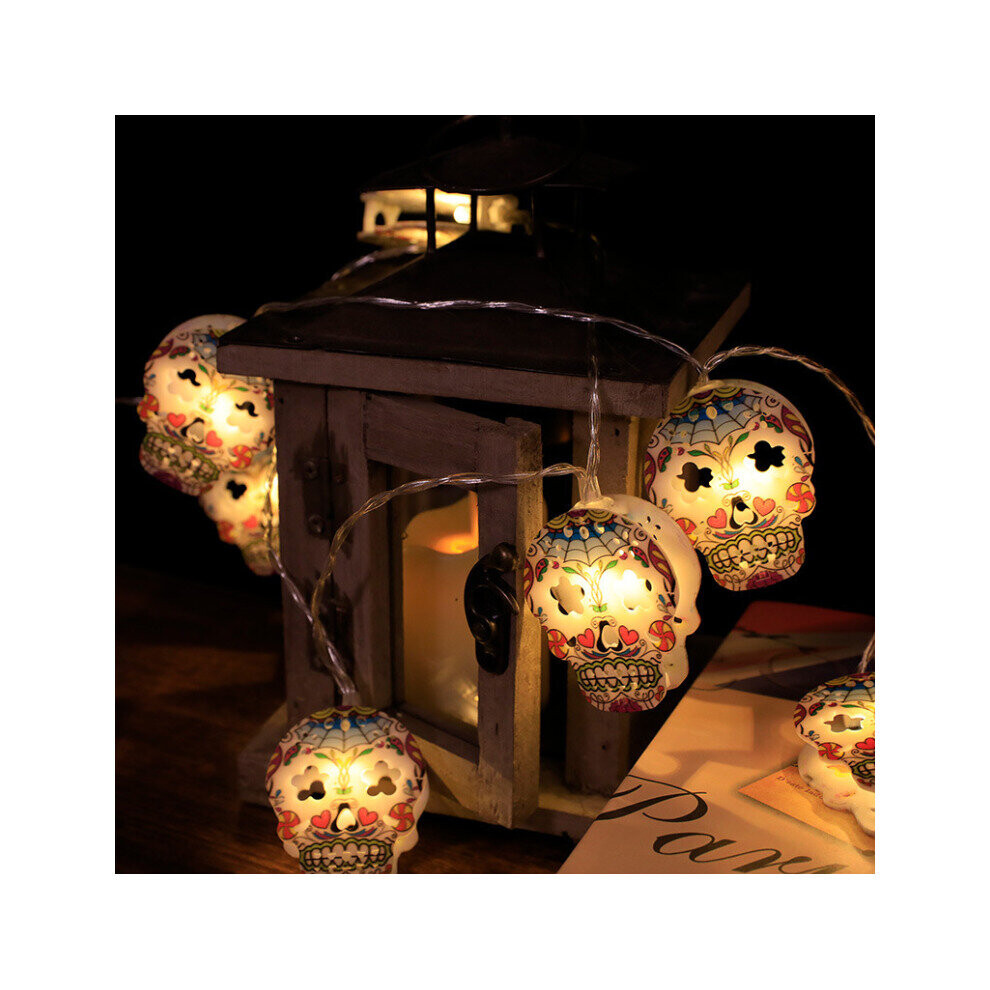(2M 10LED Color Battery Model, 8. New Color Skeleton) Halloween Outdoor Garden Led Ghost String Lights-image-OPC-PCHHPRS-NEW