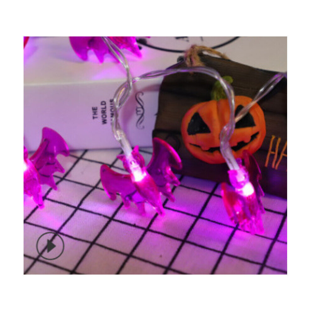 (2M 10LED Color Battery Model, 6. Purple Bat) Halloween Outdoor Garden Led Ghost String Lights-image-OPC-PCHHPRQ-NEW
