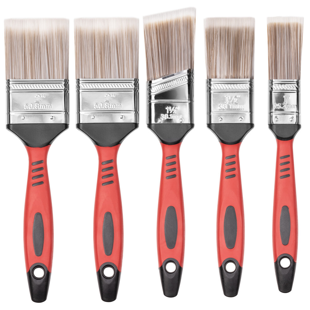 5pc Fine Paint Brush Set Soft Synthetic Bristles Painting Decorating