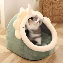 (E, M) Pet Cat Kitten Cave Bed Cute Cat Igloo Bed Soft Warm Mat Dog Puppy House