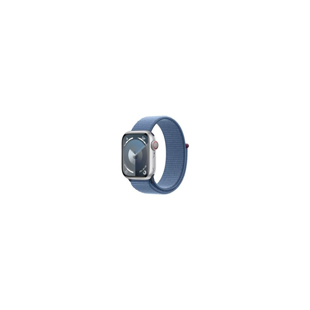 APPLE WATCH SERIES 9 MRMJ3QL/A 45MM SILVER ALUMINIUM CASE WITH WINTER BLUE SPORT LOOP CELLULAR