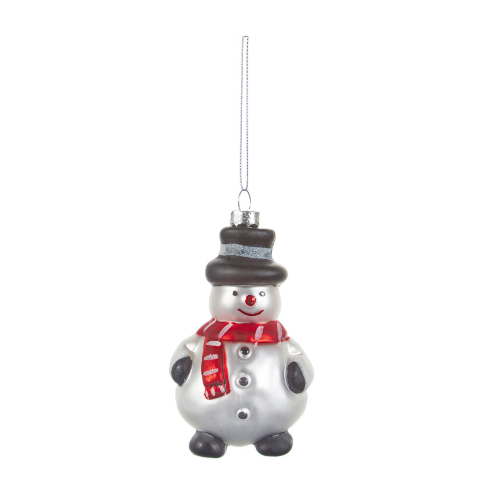 Premium Bauble 11cm Glass Snowman Christmas Tree Decorations