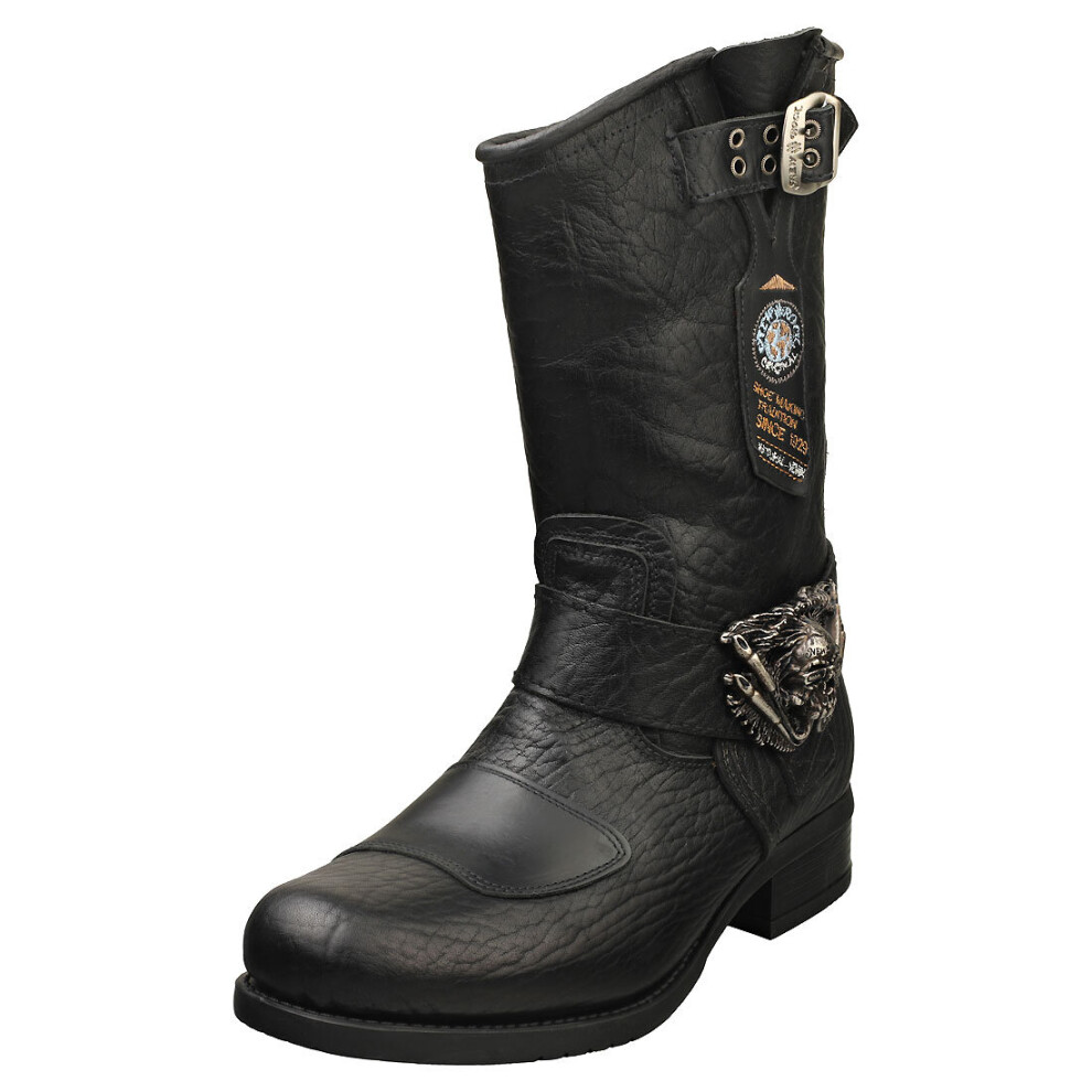 (8) New Rock Biker M-gy07-s10 Unisex Platform Boots in Black