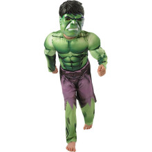 ( Large (Age 7-8 Years)) Deluxe Incredible Hulk Age 3-8 Boys Fancy Dress Kids Avengers Costume