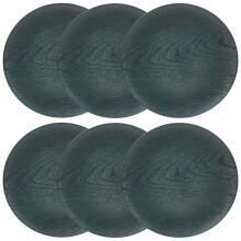 (petrol blue) 13" 33cm Faux Wood Look Charger Dinner Plates Wedding Christmas Service 6 Pack