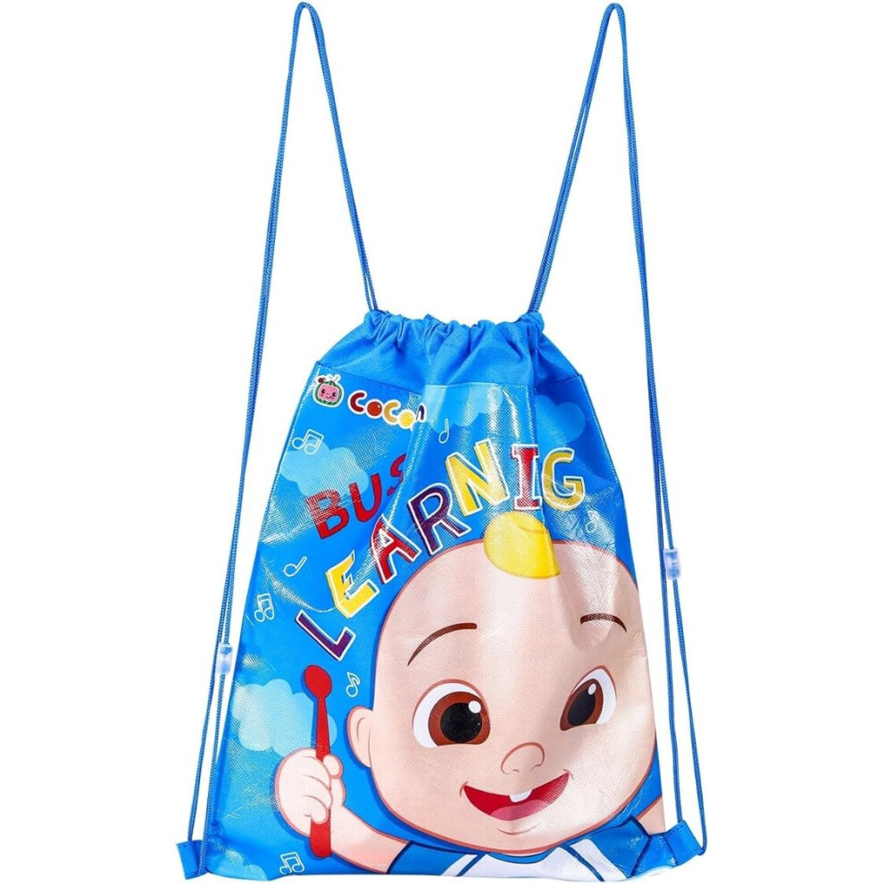 Cocomelon Pull String Bag Childrens P.E Gym Shoe Swimming Kit Drawstring Bag For Kids Boys Girls