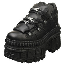 (9) New Rock M-wall106-s9 Unisex Platform Boots in Black