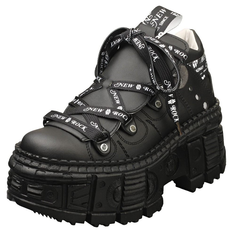 (8) New Rock M-wall106nsport-v3 Vegan Unisex Platform Boots in Black