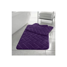 (Purple, 1) Blocks Non- Slip Memory Foam Bath Mat/ Toilet Mat Set