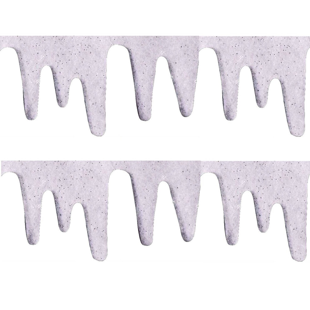Quickdraw Supplies Christmas Fake Snow Icicle Drape Fringe Window Artificial Decorations Icefng