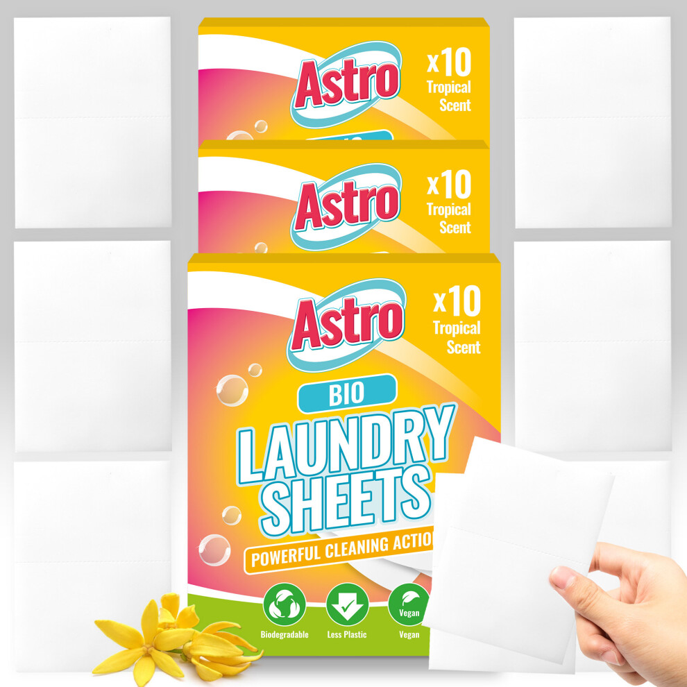 (30 sheets) Bio Laundry Detergent Sheet Washing Powder Sheets