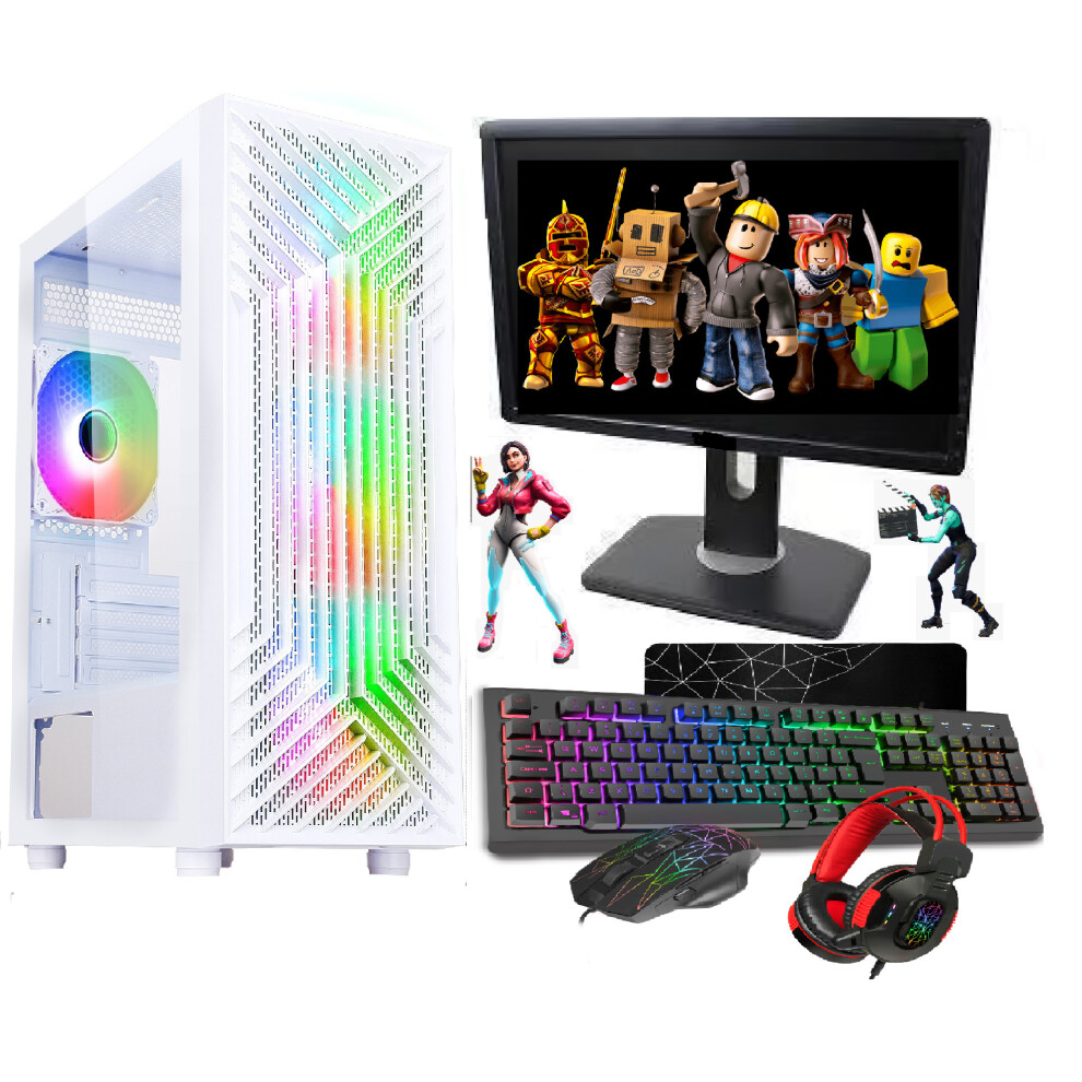 FAST GAMING PC BUNDLE:INTEL CORE i3/8GB RAM/500GB HDD + 128GB SSD/GT730 2GB/WINDOWS 10/TERRA WHITE