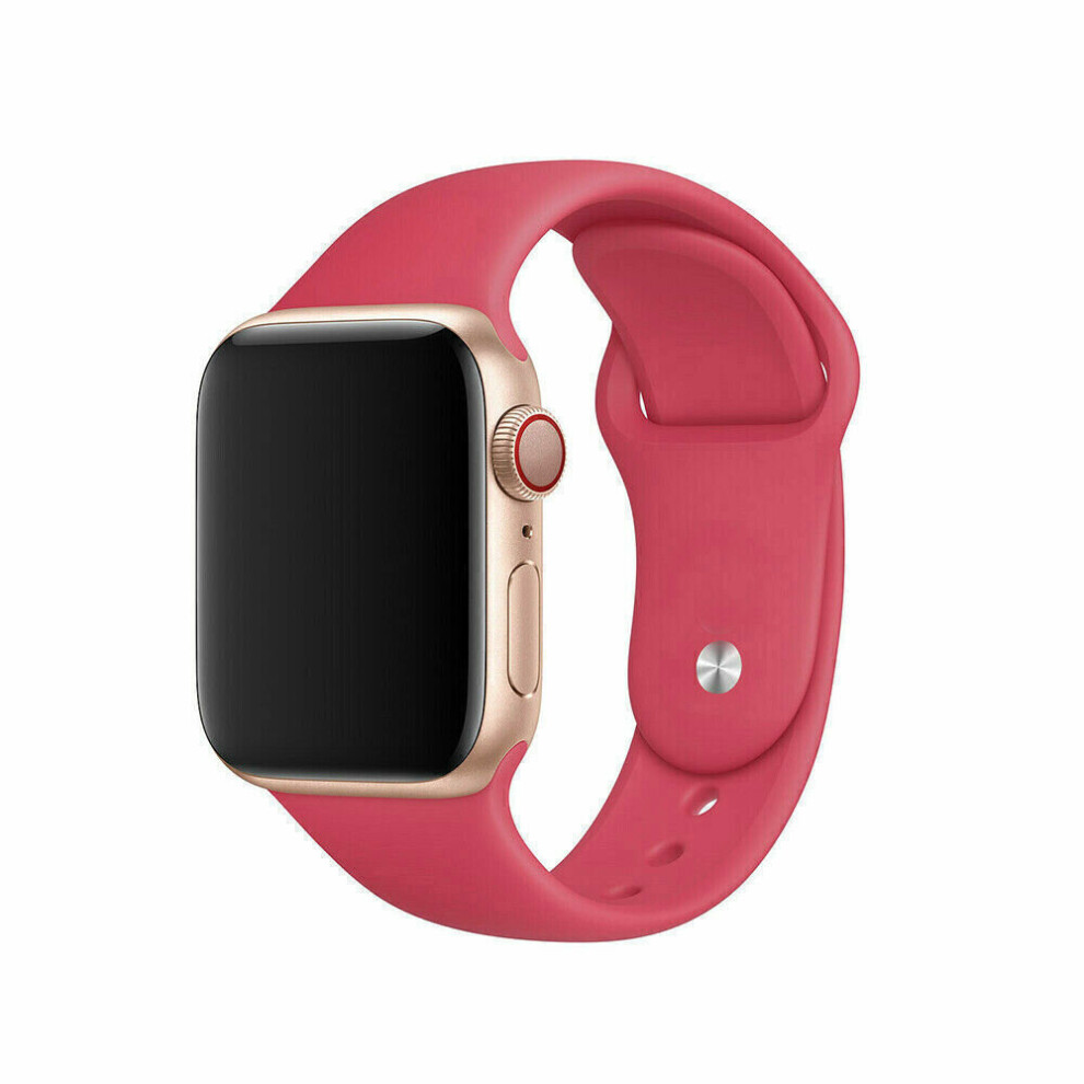 (Rose ) (42Mm / 44Mm) For Apple Watch Silicone Iwatch Strap Band 42Mm To 44Mm Red 7437728299226